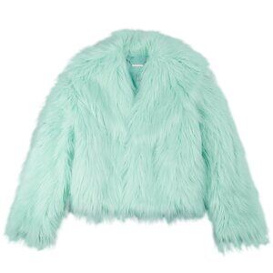 M/L Taylor Swift The Life of a Showgirl Mint Faux Fur Coat Jacket Ophelia Video
